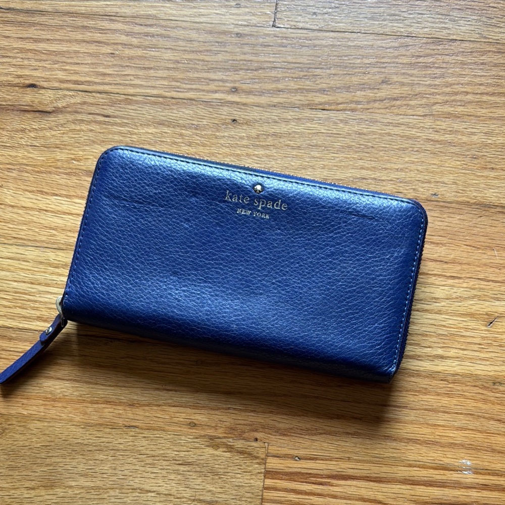 Kate Spade Blue Leather Wallet